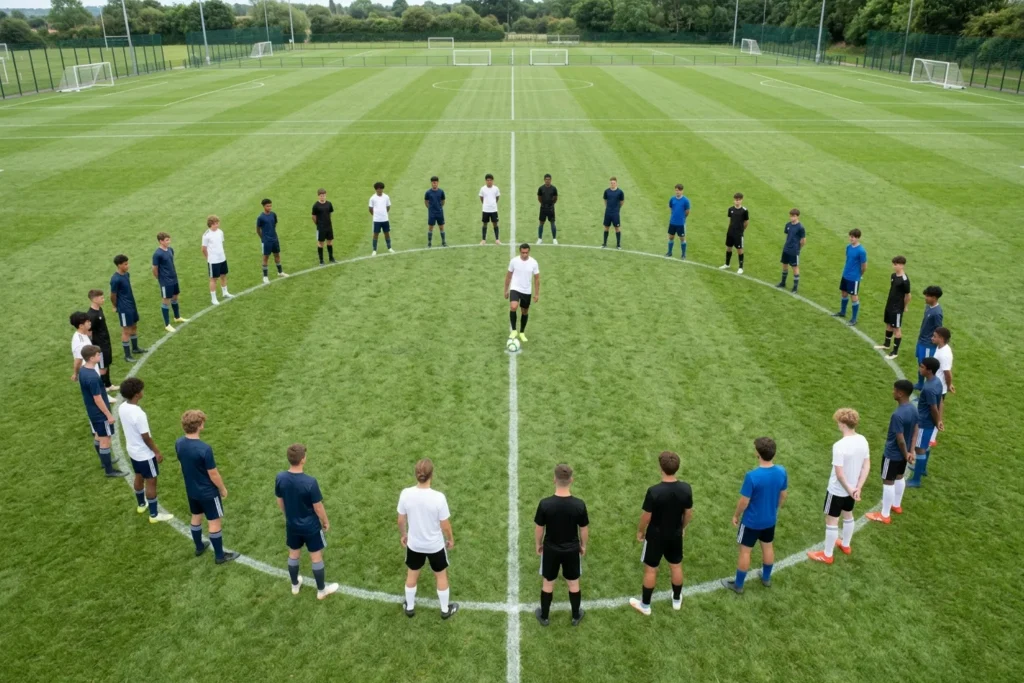 Joueurs d'Allsports Academy sur le terrain