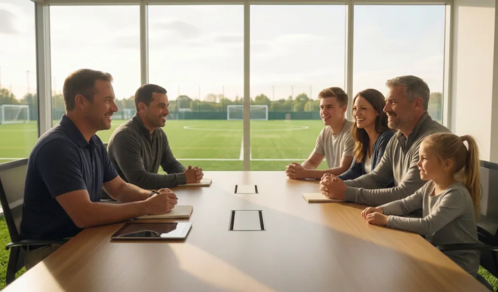 Deux coachs d'Allsports Academy avec des résidents